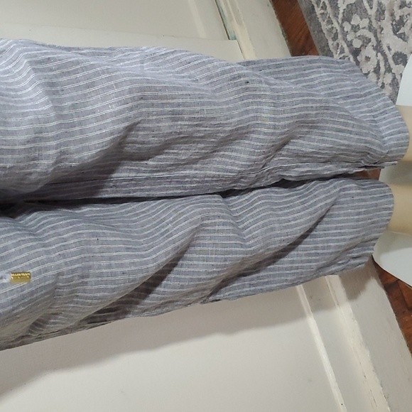 Ellen Tracy 100% Linen Women's Pants Drawstring Gray Striped Size M - Picture 5 of 7